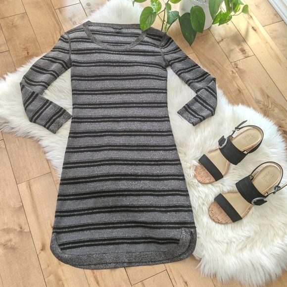 Club Monaco Dresses & Skirts - CLUB MONACO - Metallic Striped Sweater Dress
